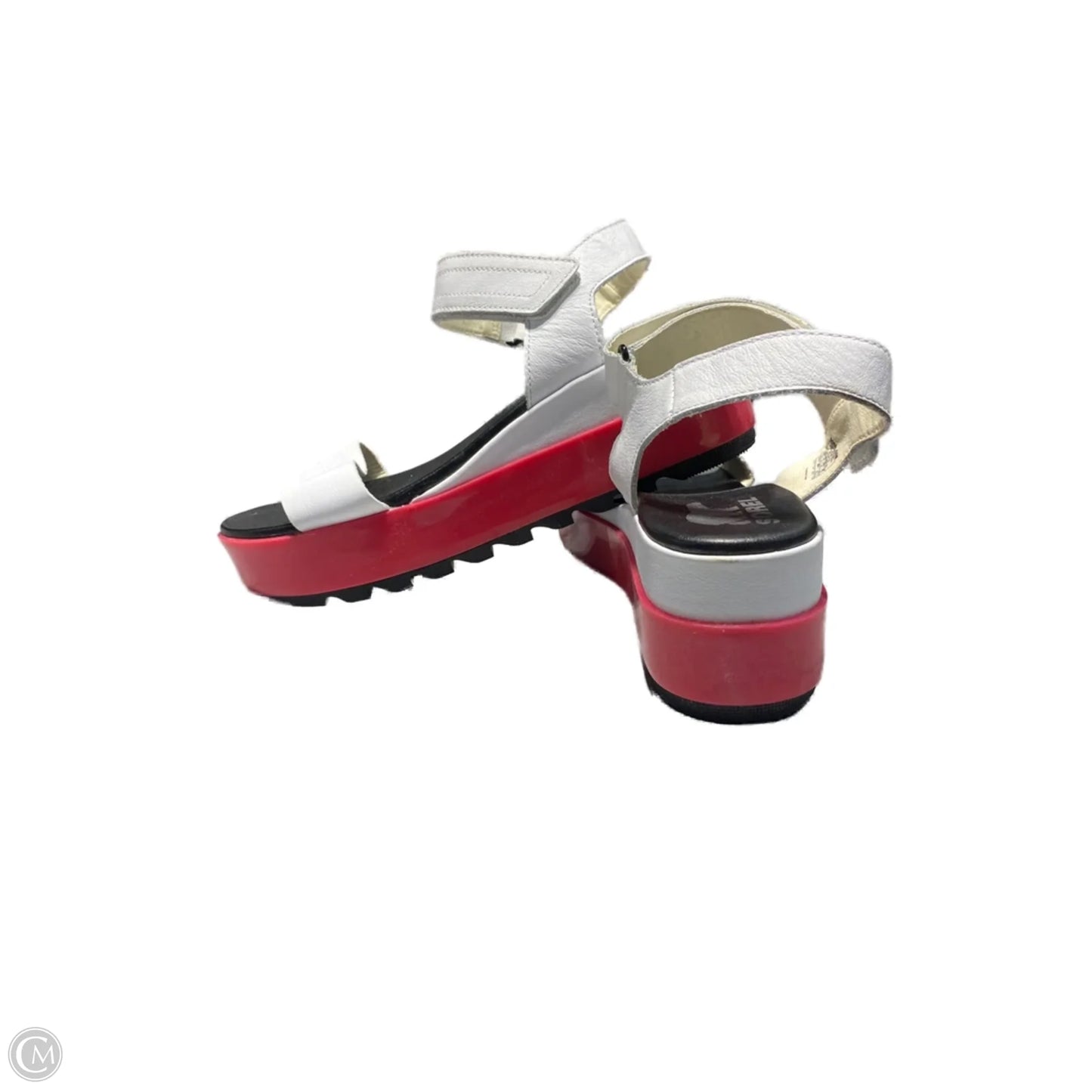 Sandals Heels Wedge By Sorel In Pink & White, Size: 10