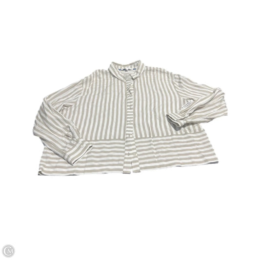 Blouse Long Sleeve By Jane And Delancey In Striped Pattern, Size: L