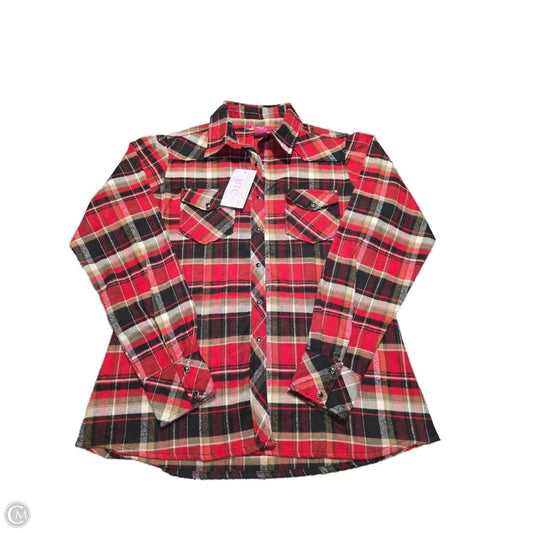 Top Long Sleeve By Cmc In Plaid Pattern, Size: M