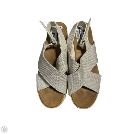 Sandals Heels Platform By Toms In Brown & White, Size: 7.5