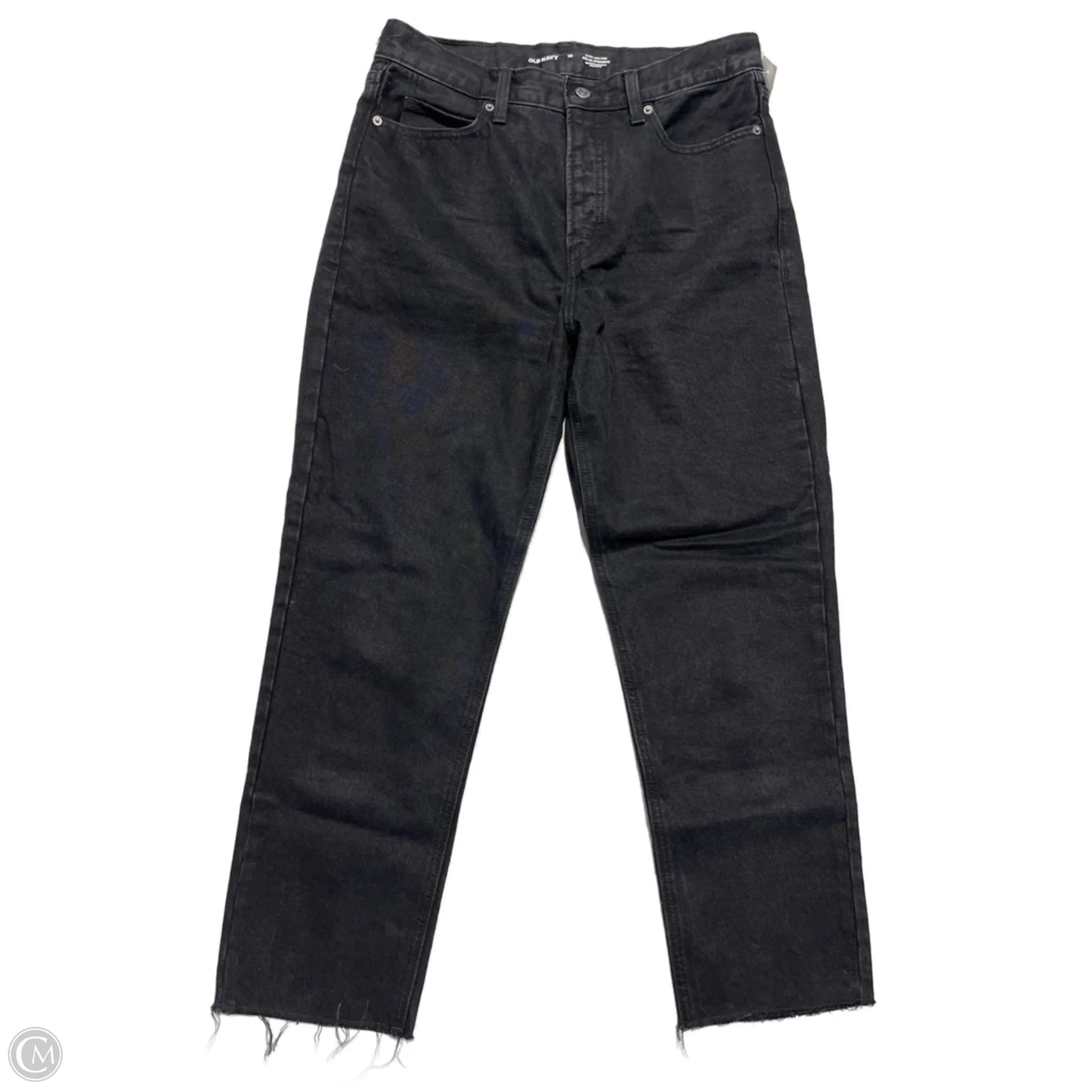 Jeans Straight By Old Navy In Black Denim, Size: 10