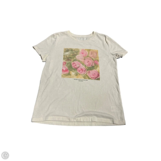 Top Short Sleeve By Lucky Brand In Yellow, Size: S