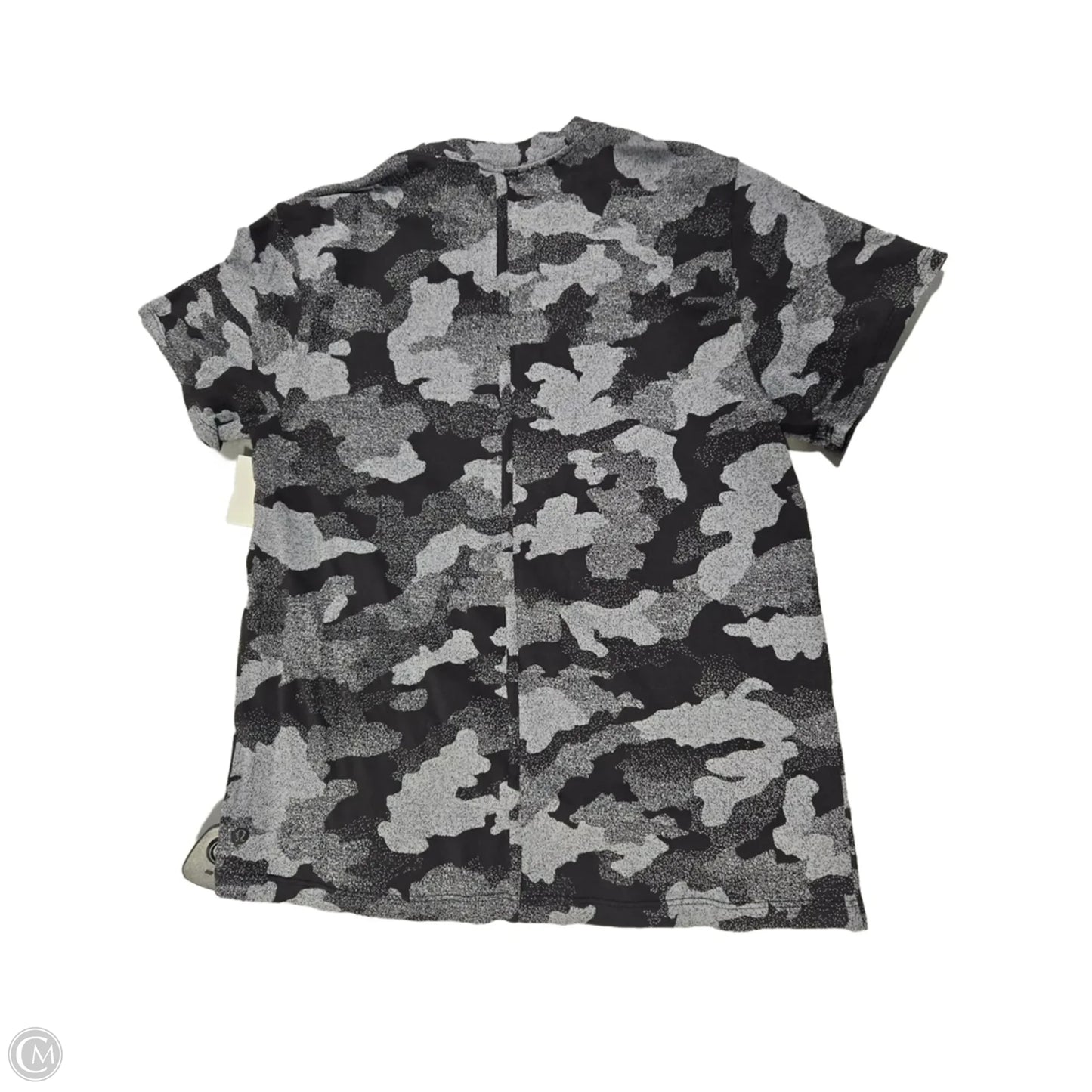 Athletic Top Short Sleeve By Lululemon In Blue & Grey, Size: S