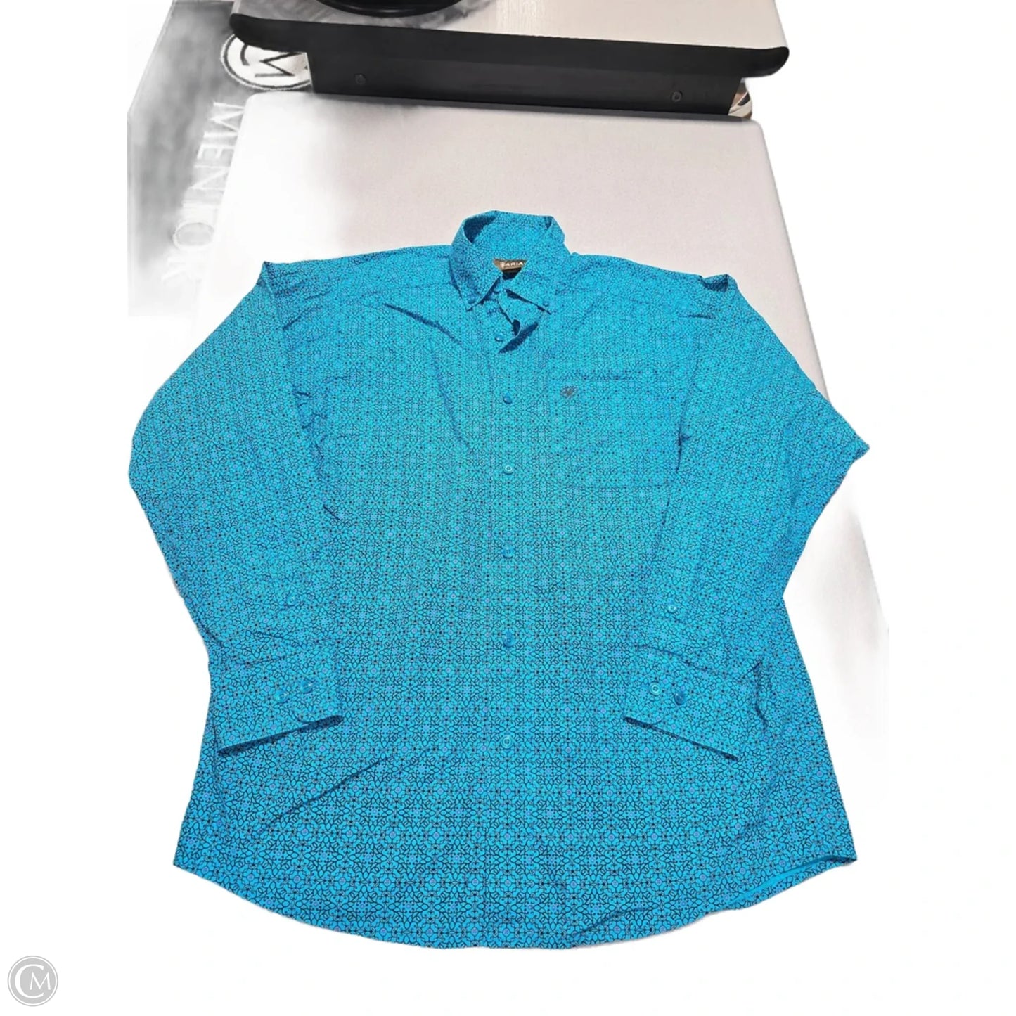 Top Long Sleeve By Ariat In Blue, Size: M