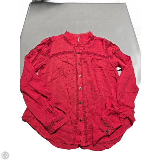 Top Long Sleeve By Free People In Pink, Size: S