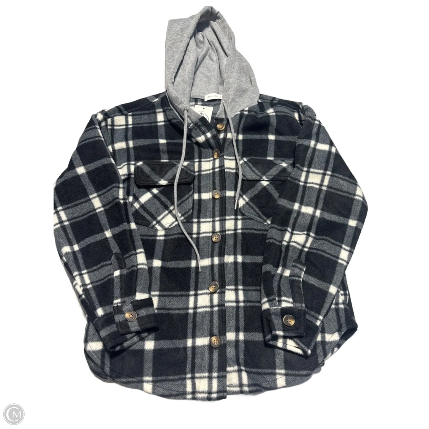 Jacket Fleece By Active Usa In Plaid Pattern, Size: M