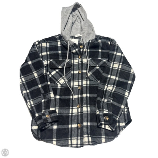 Jacket Fleece By Active Usa In Plaid Pattern, Size: M