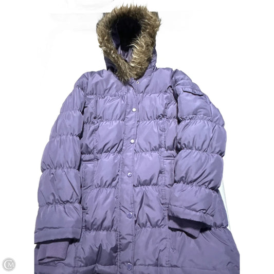 Coat Puffer & Quilted By Ruff Hewn In Purple, Size: 1x