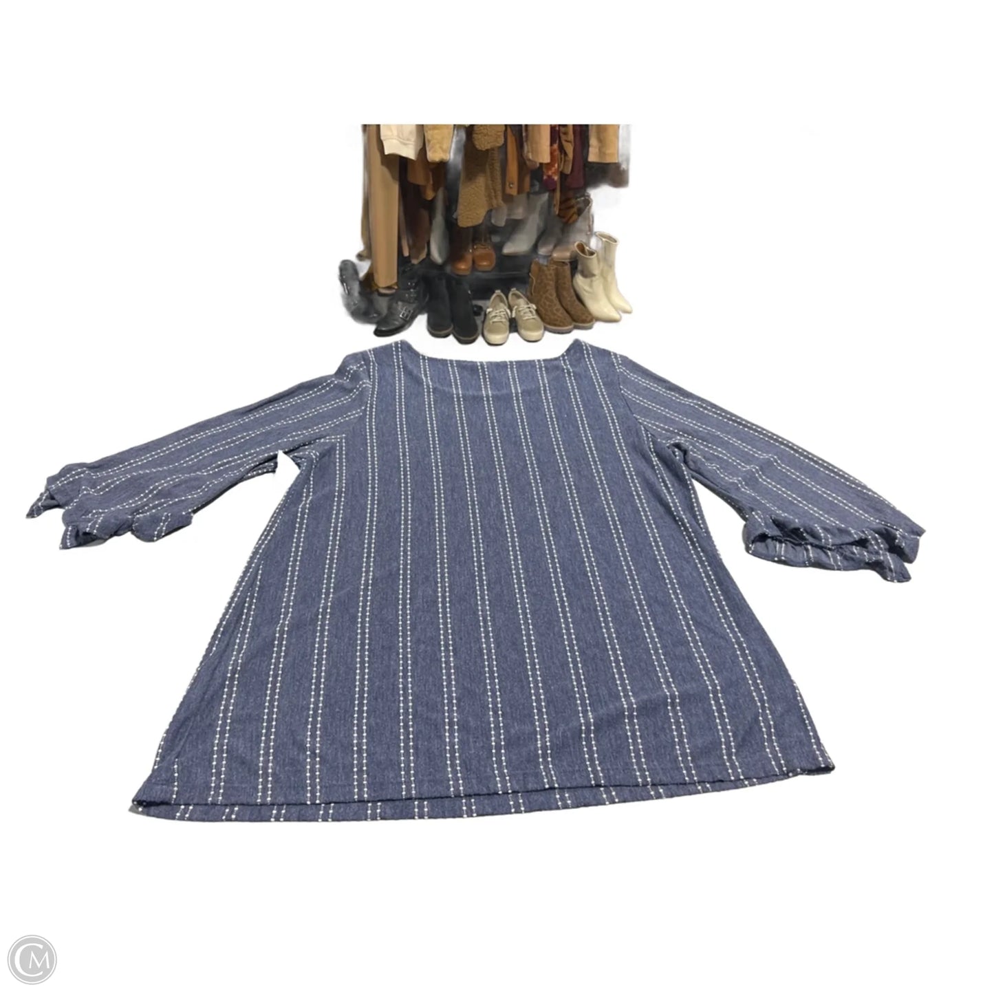 Top Long Sleeve By Cmc In Blue, Size: Xl