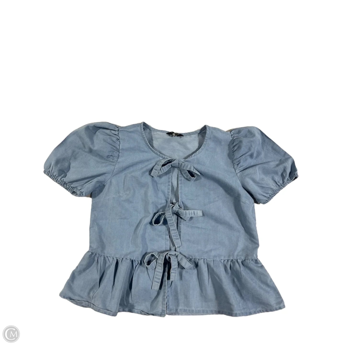 Top Short Sleeve By Sim & Sam In Blue Denim, Size: M