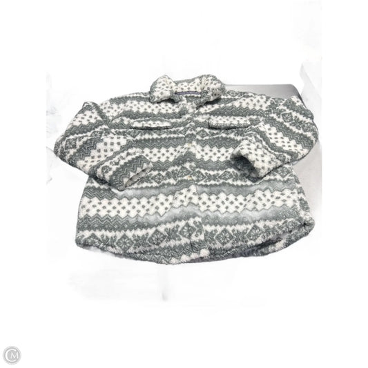 Jacket Faux Fur & Sherpa By Cmc In Grey & White, Size: 2x