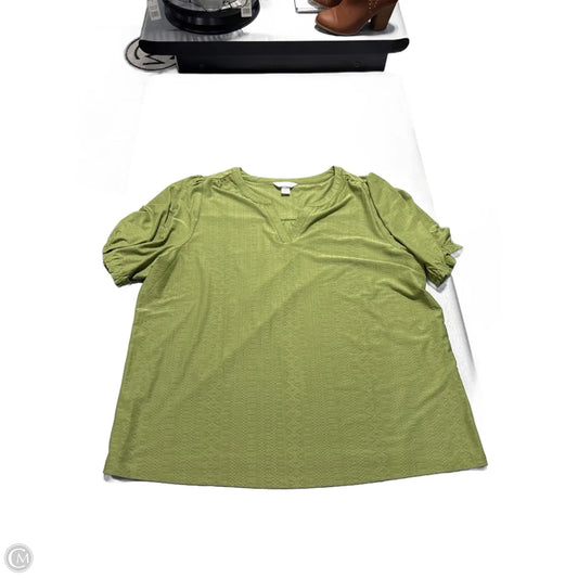 Top Short Sleeve By Cj Banks In Green, Size: 2x