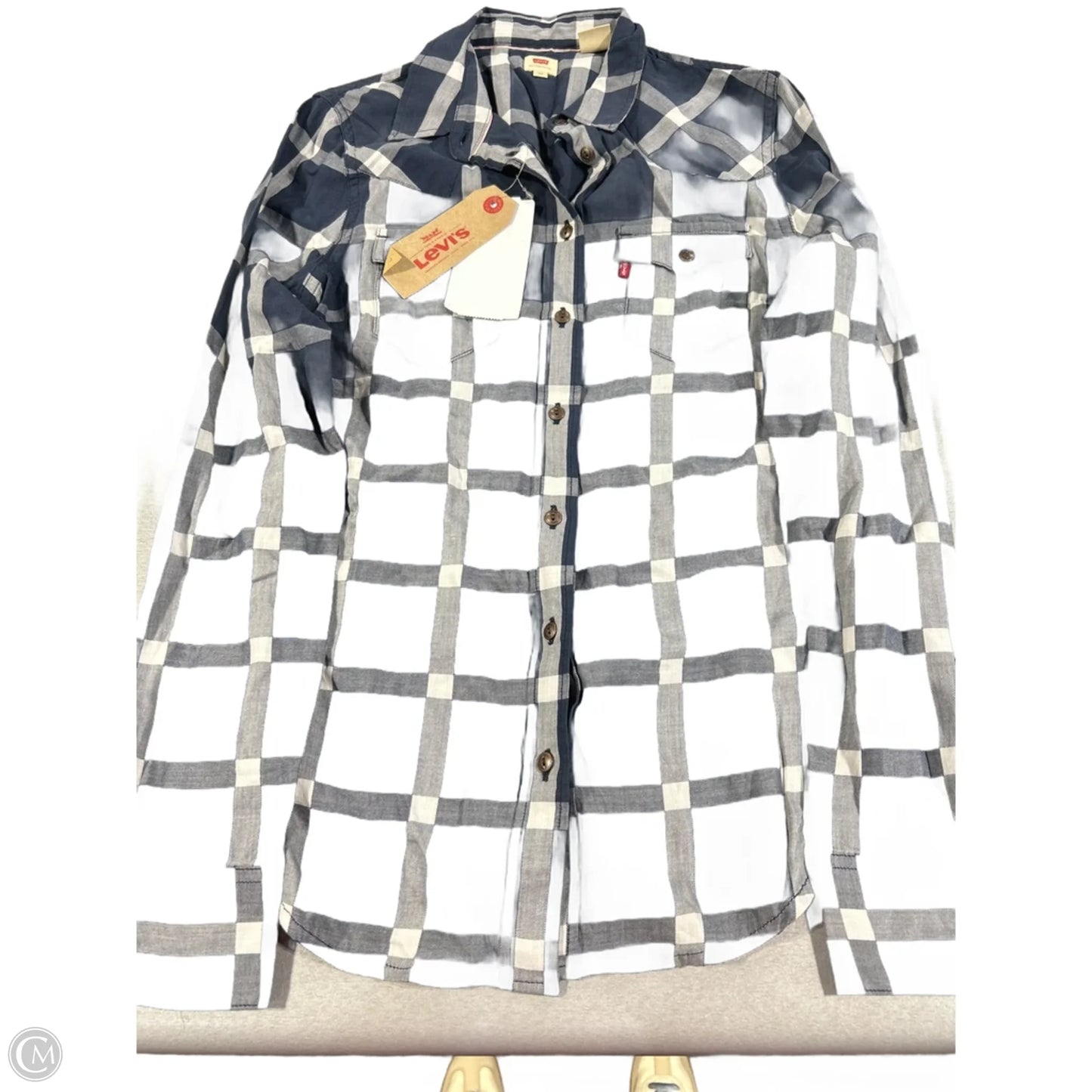 Top Long Sleeve By Levis In Plaid Pattern, Size: Xs