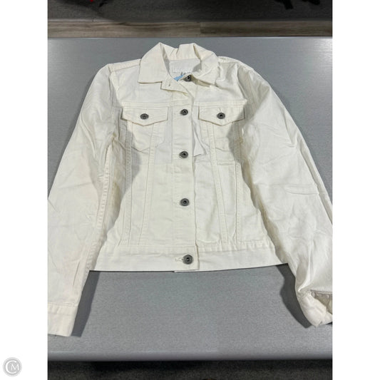 Jacket Denim By Uniqlo In White Denim, Size: Xs