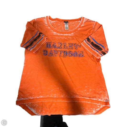 Top Short Sleeve By Harley Davidson In Orange, Size: Xl