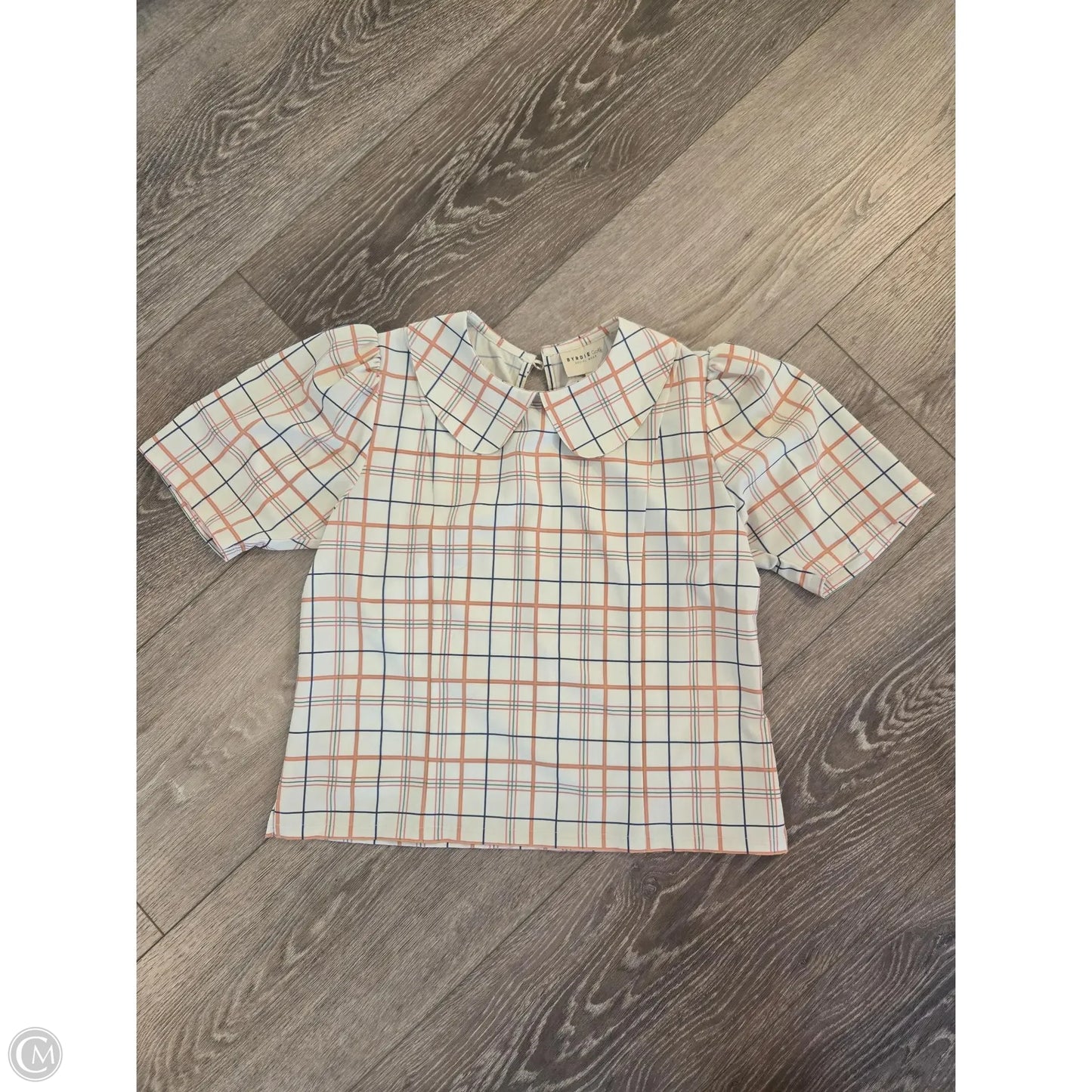 Top Short Sleeve By Cmc In Plaid Pattern, Size: M