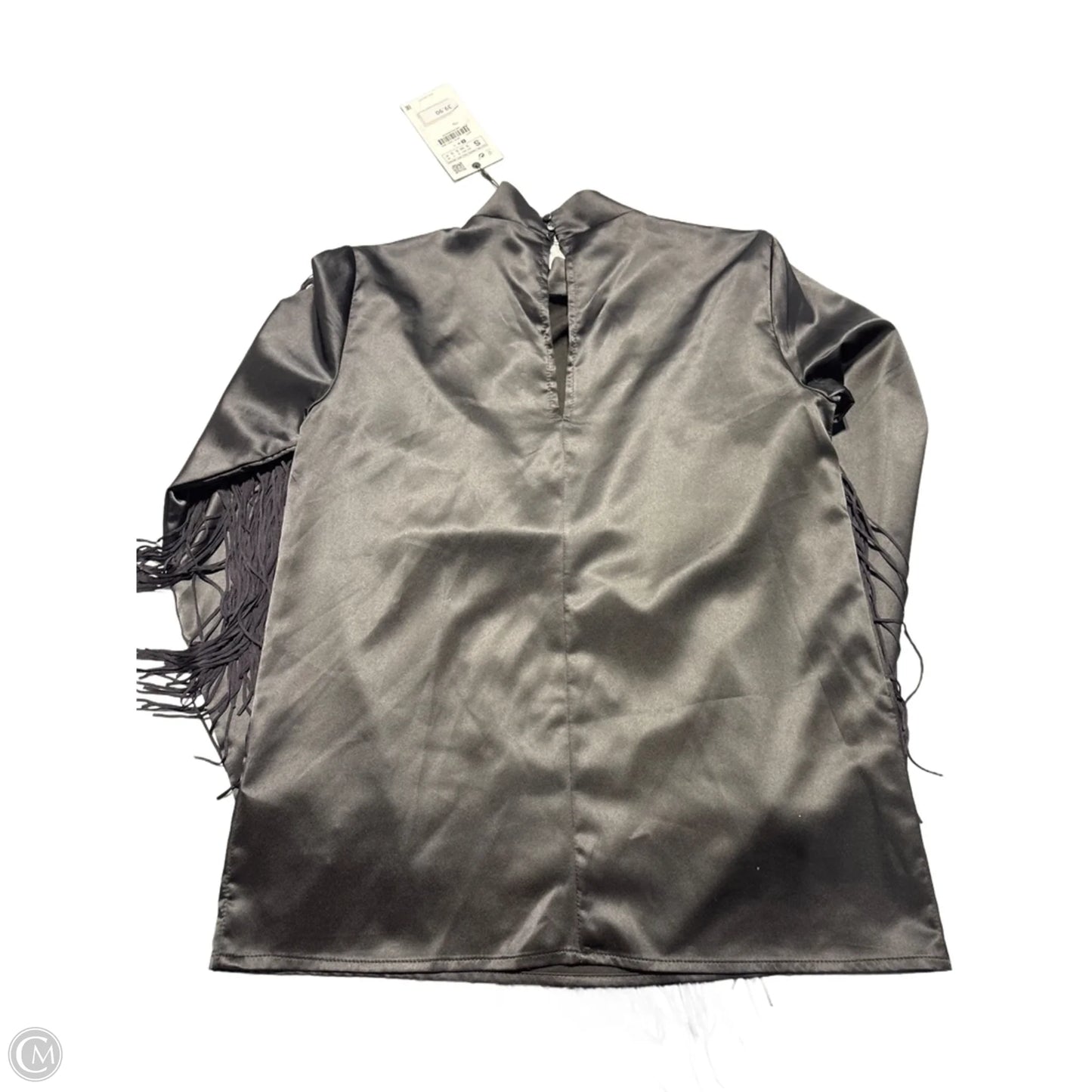 Top Long Sleeve By Zara In Black, Size: S