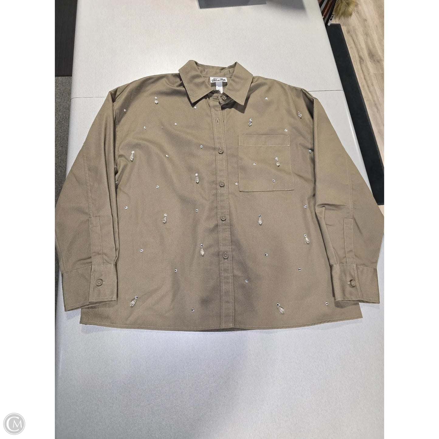 Top Long Sleeve By Future Collective In Brown, Size: S