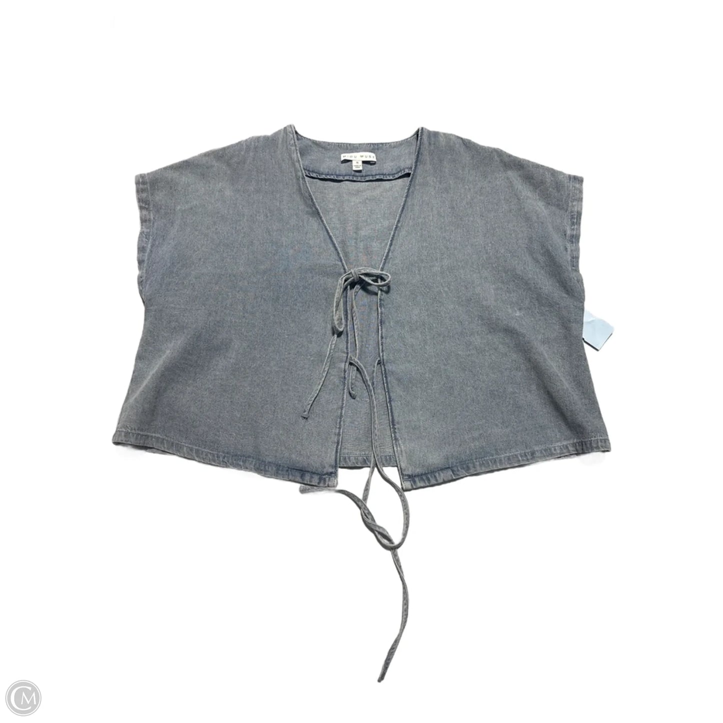 Top Sleeveless By Miou Muse In Blue Denim, Size: S