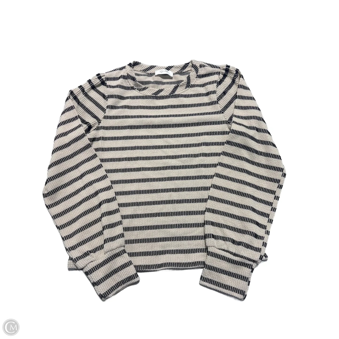 Top Long Sleeve By Gilli In Striped Pattern, Size: M