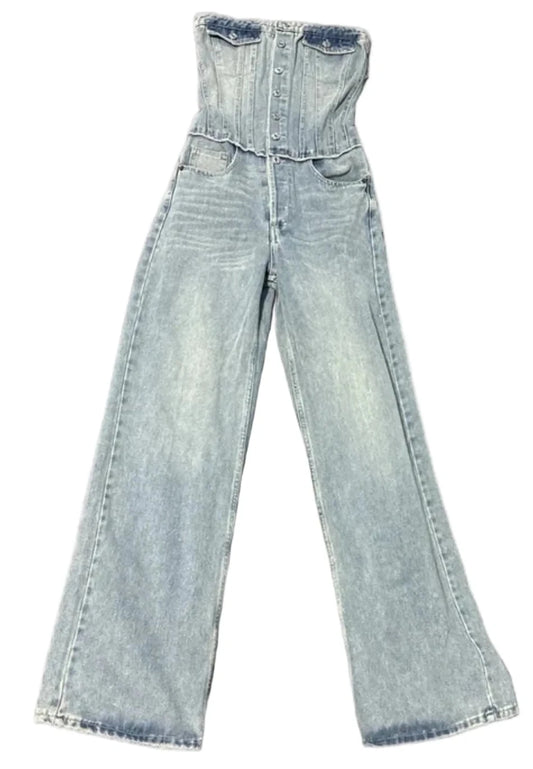 Jumpsuit By Cmc In Blue Denim, Size: S