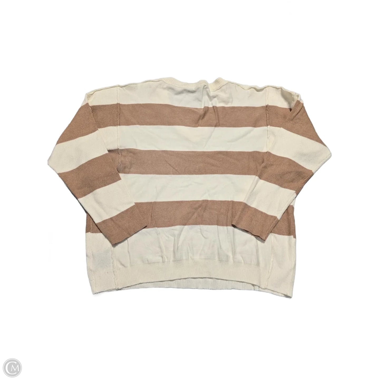 Top Long Sleeve By Wishlist In Tan & White, Size: M