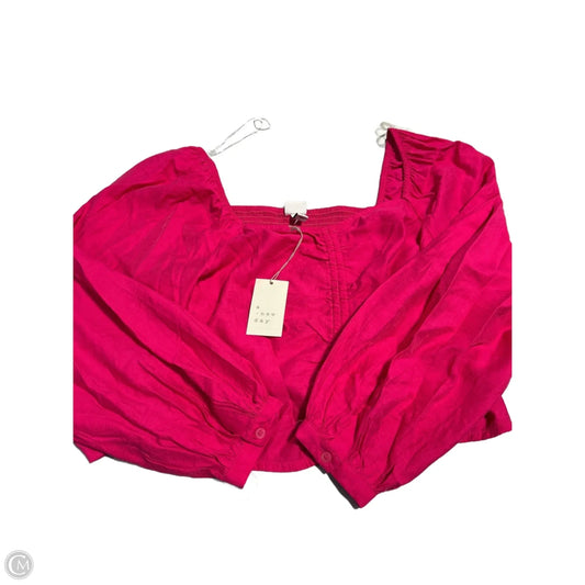 Top Long Sleeve By A New Day In Pink, Size: Xl