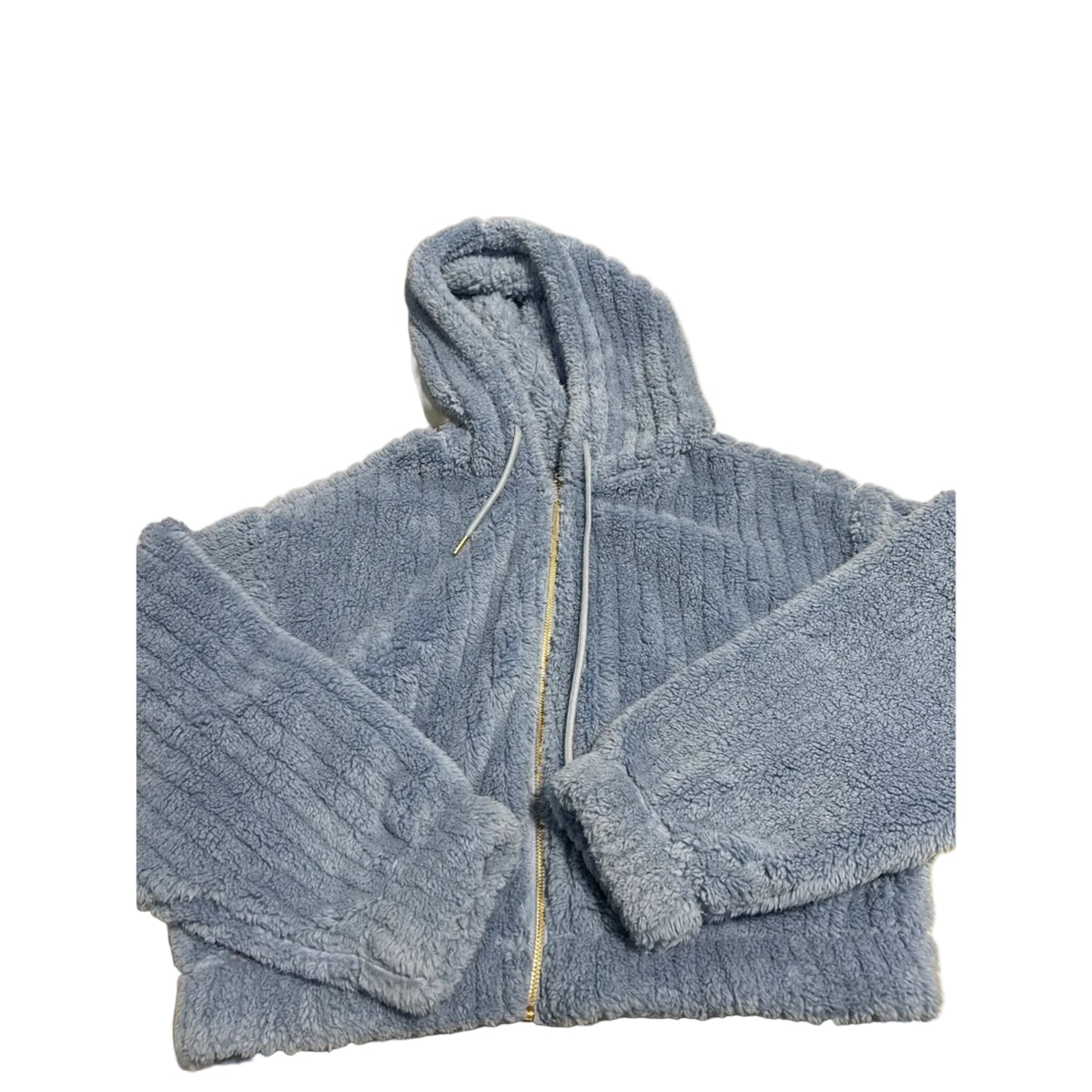 Jacket Faux Fur & Sherpa By Cmc In Blue, Size: M