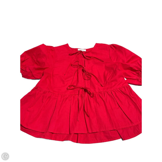 Top Short Sleeve By Gilli In Red, Size: M