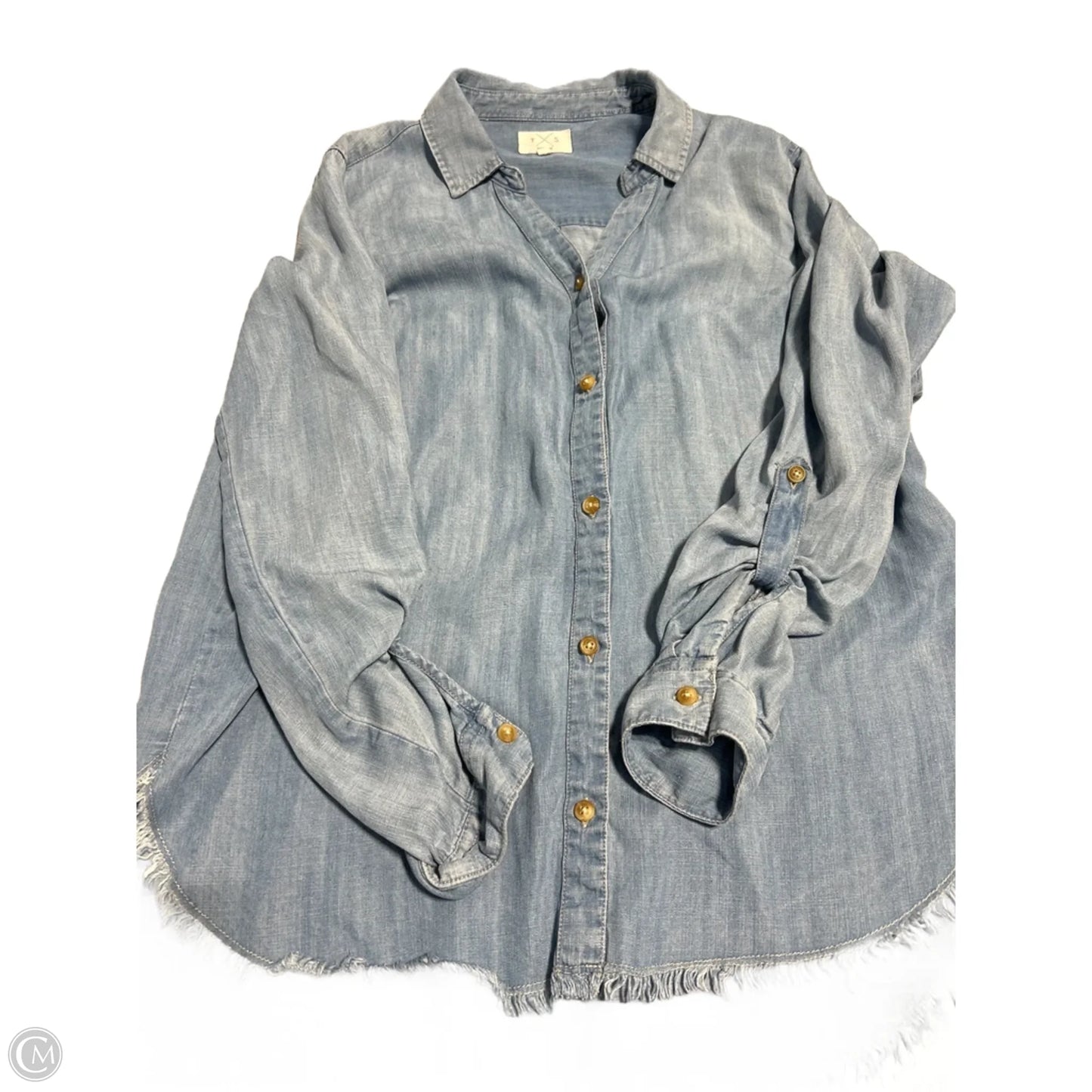 Top Long Sleeve By Cmc In Blue Denim, Size: M