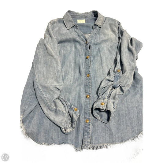 Top Long Sleeve By Cmc In Blue Denim, Size: M