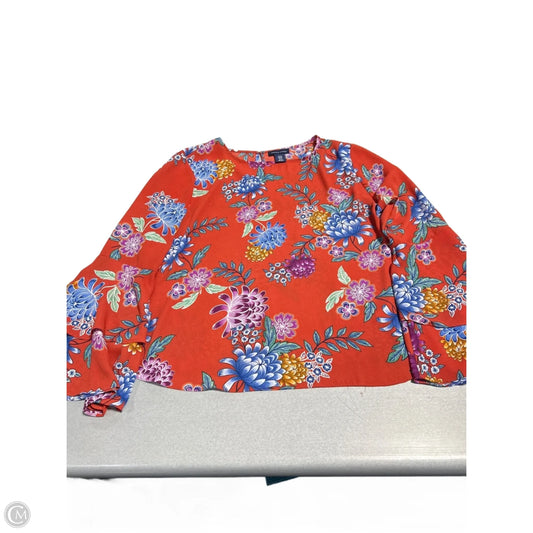 Blouse Long Sleeve By Adrienne Vittadini In Floral Print, Size: M