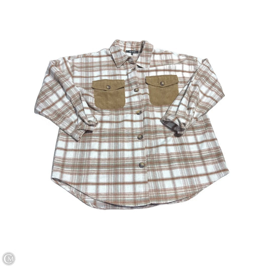 Jacket Fleece By Mine In Plaid Pattern, Size: L