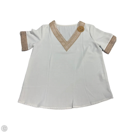 Blouse Short Sleeve By Cmc In White, Size: S