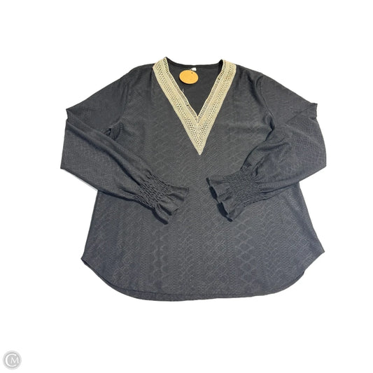 Top Long Sleeve By Cmc In Black, Size: L