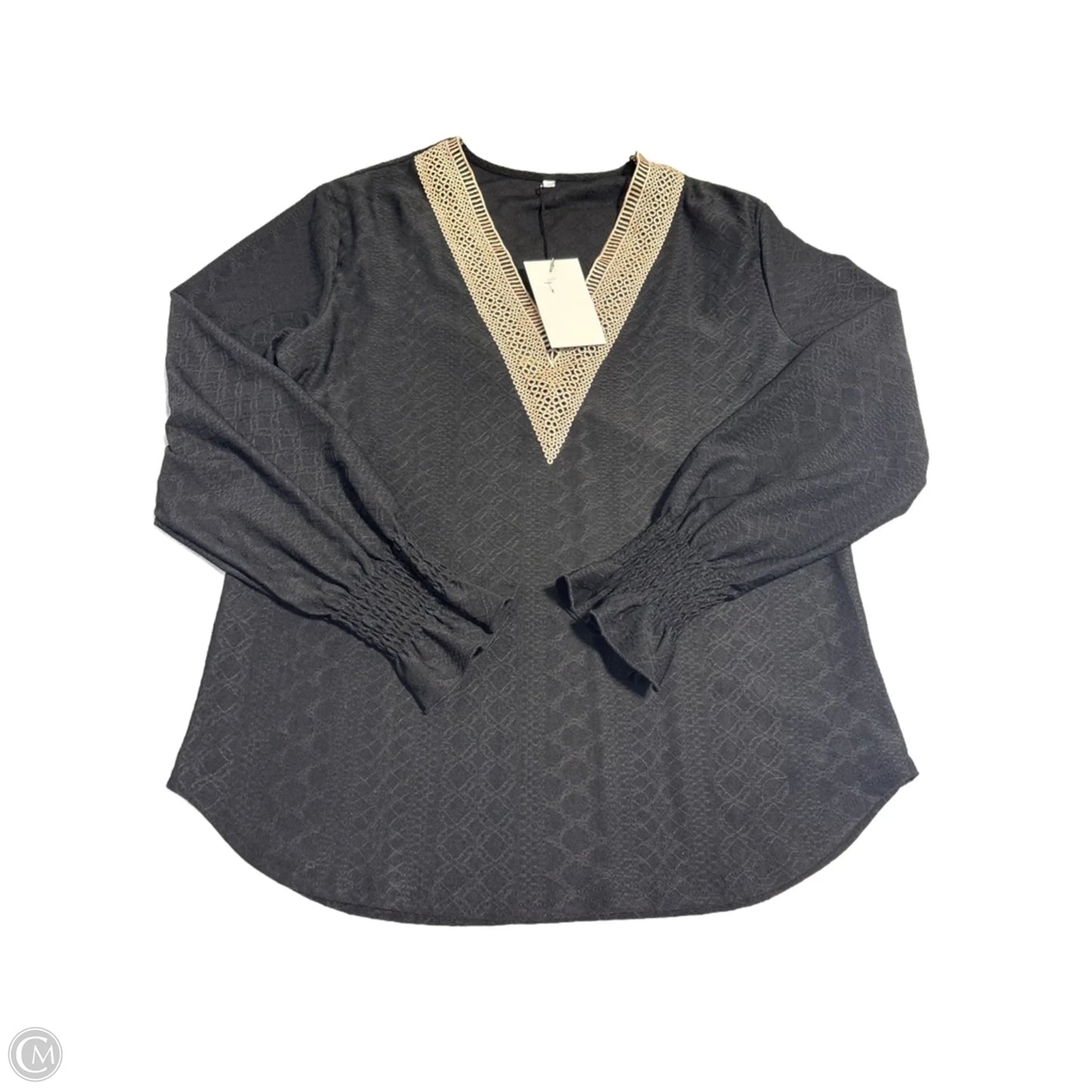 Top Long Sleeve By Cmc In Black, Size: M