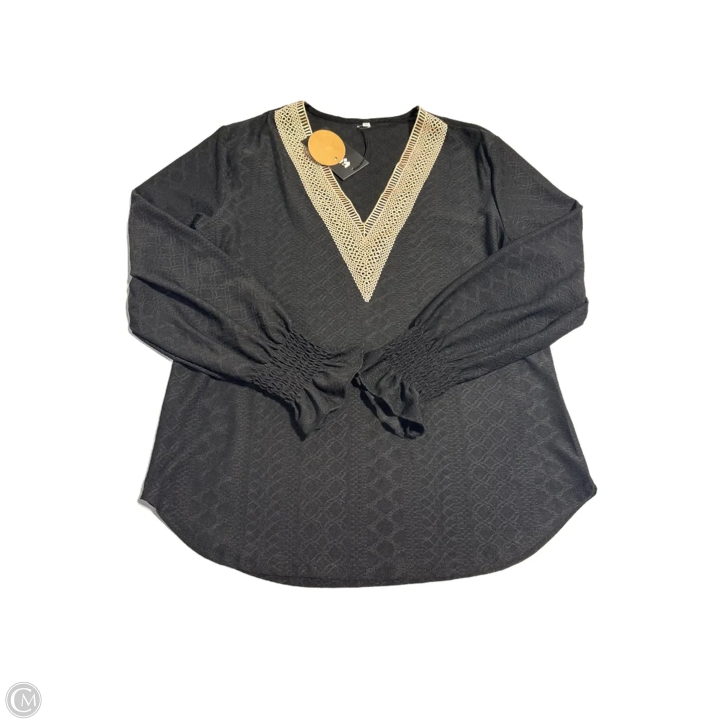 Top Long Sleeve By Cmc In Black, Size: M