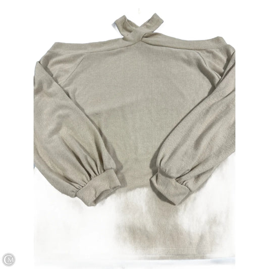 Top Long Sleeve By Bibi In Tan, Size: L