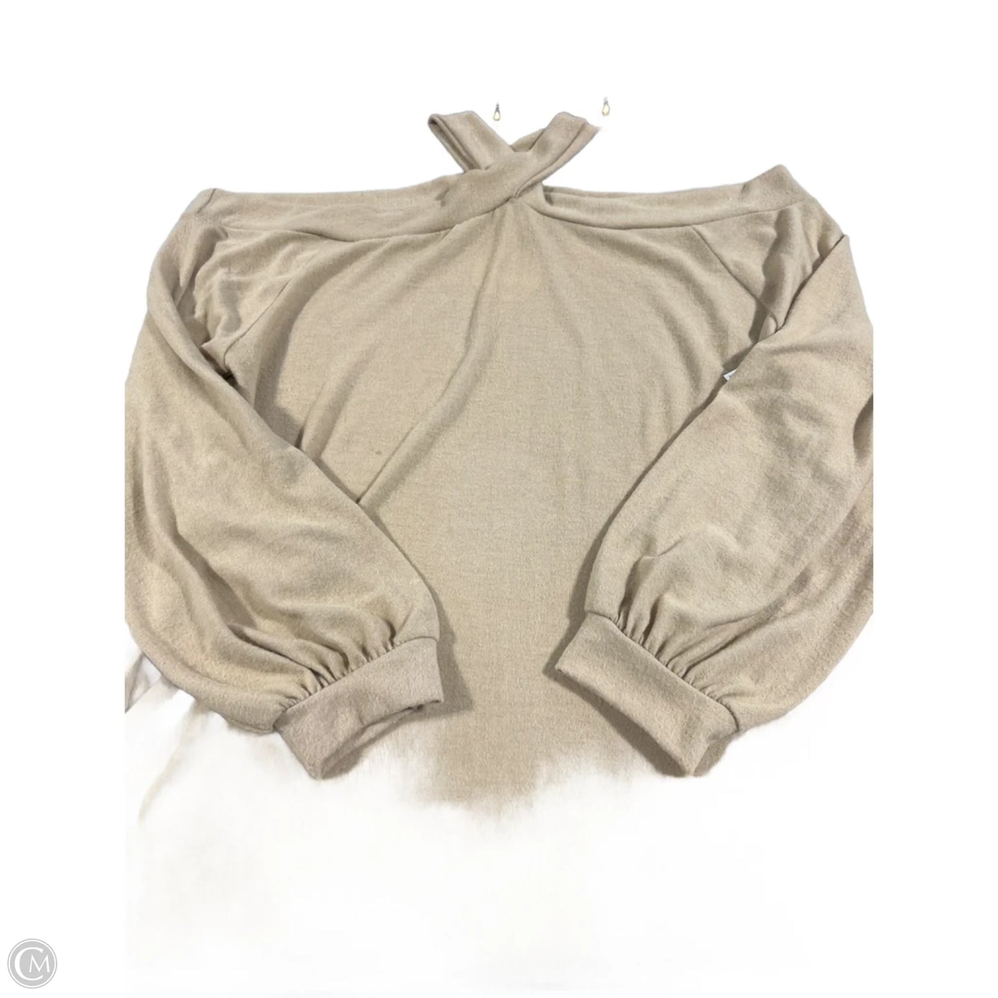 Top Long Sleeve By Bibi In Tan, Size: Xl