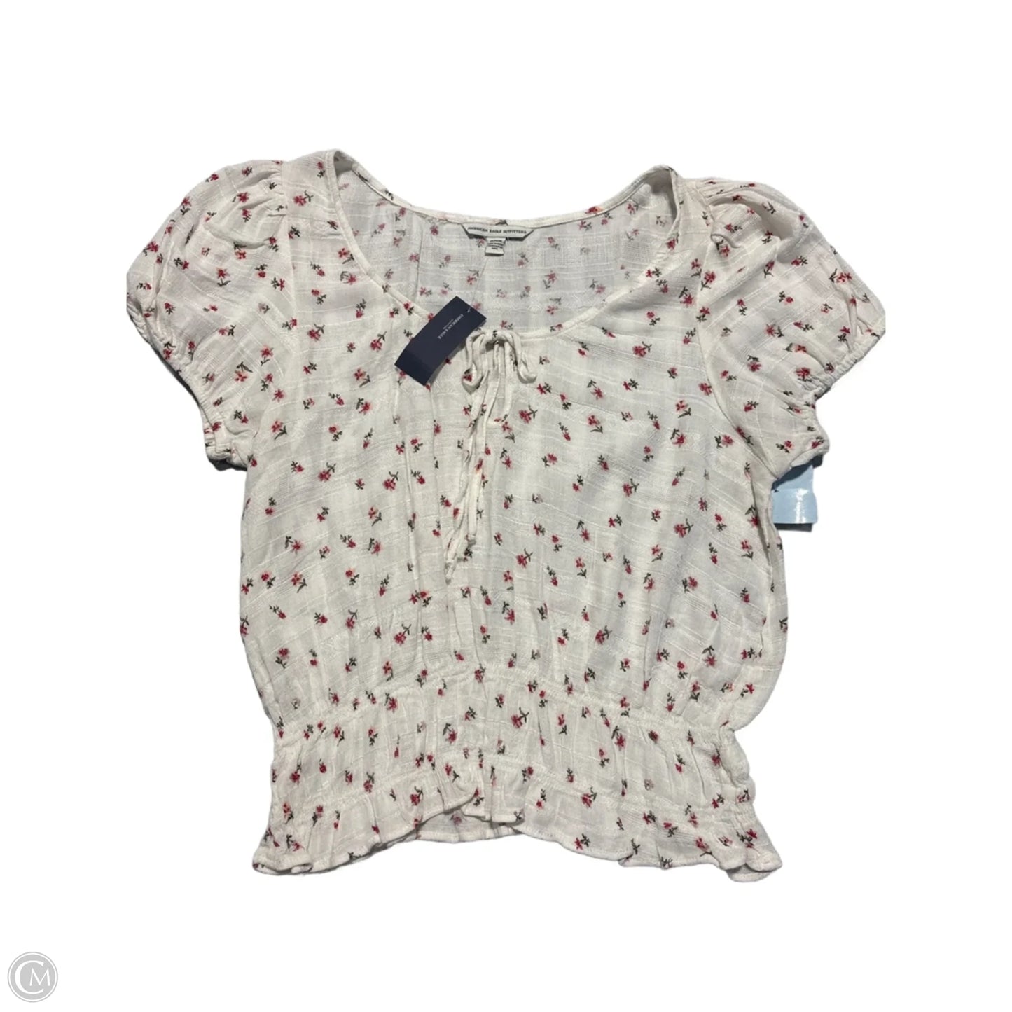 Top Short Sleeve By American Eagle In White, Size: M