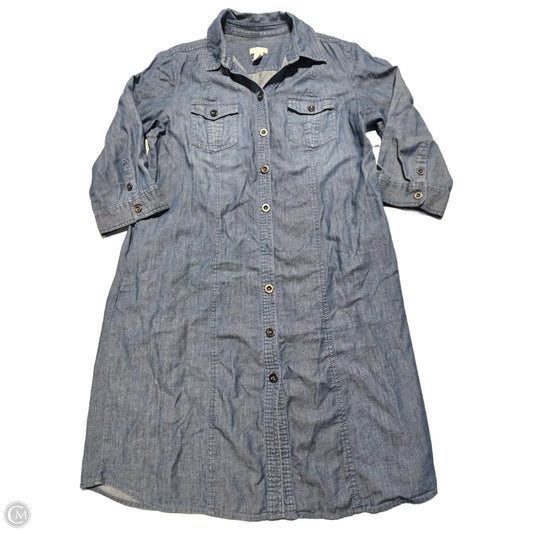 Dress Casual Midi By Chicos In Blue Denim, Size: M