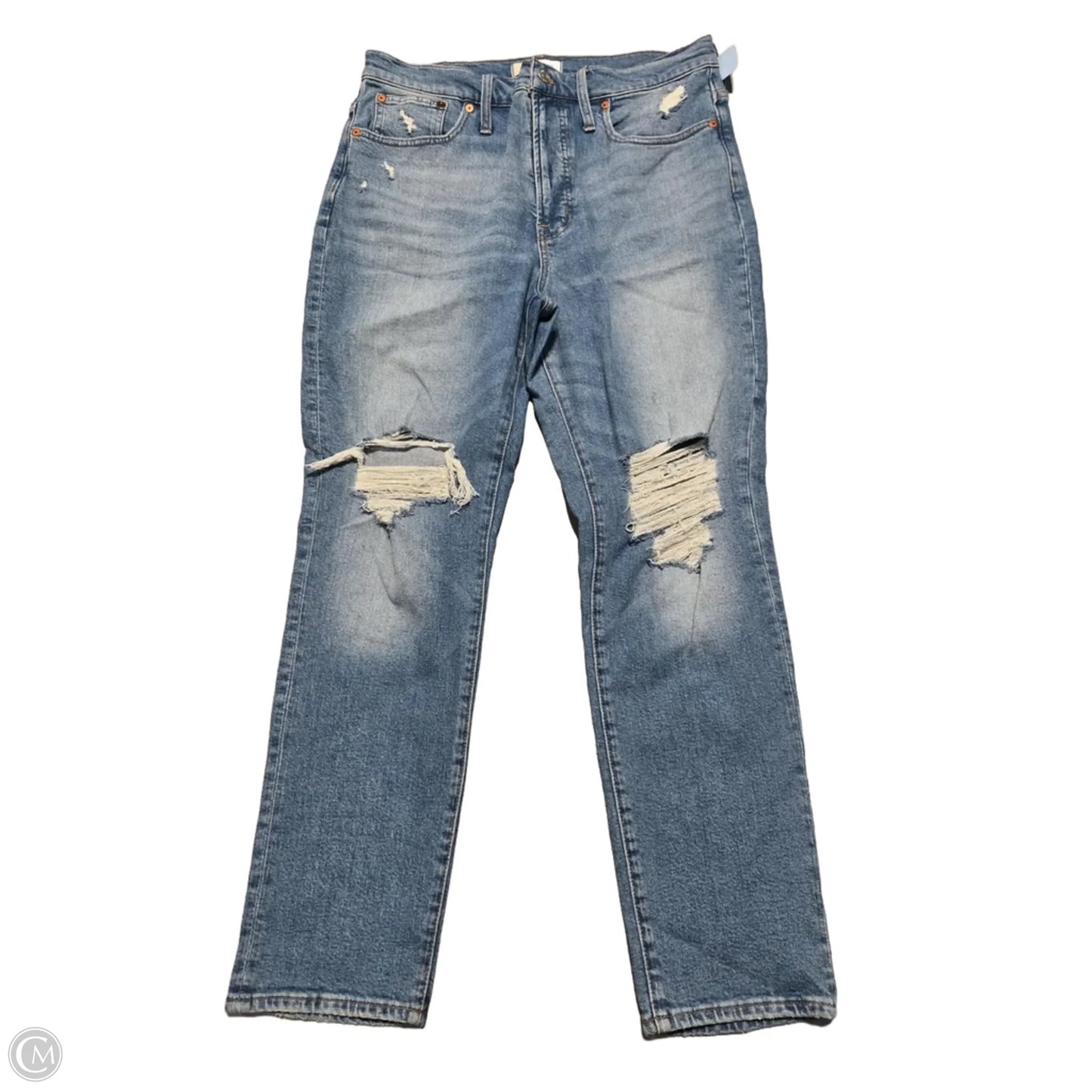 Jeans Straight By Madewell In Blue Denim, Size: 10