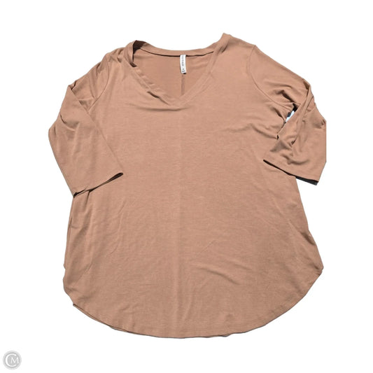 Top Long Sleeve By Zenana In Brown, Size: 3x