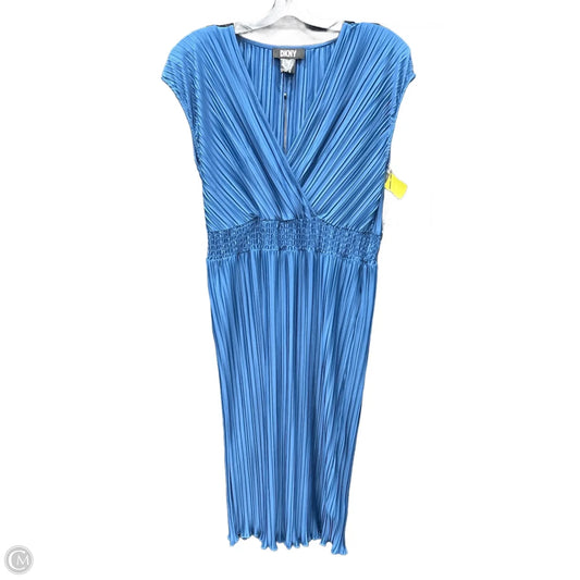 Dress Casual Midi By Dkny In Blue, Size: 1x