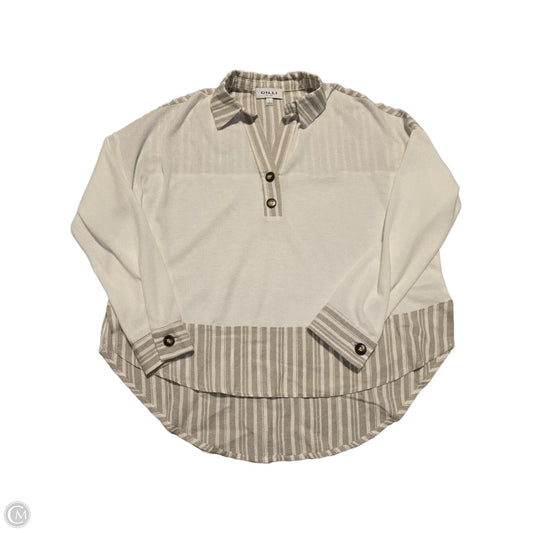Top Long Sleeve By Gilli In White, Size: S