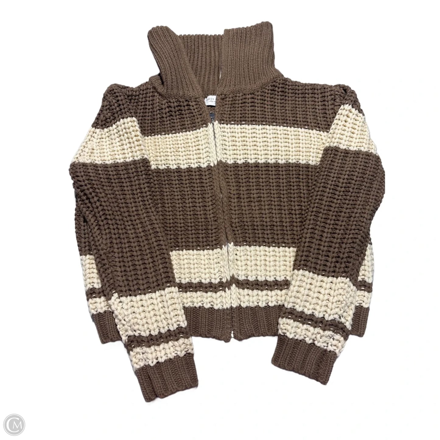 Sweater By Dress Forum In Brown & Cream, Size: S