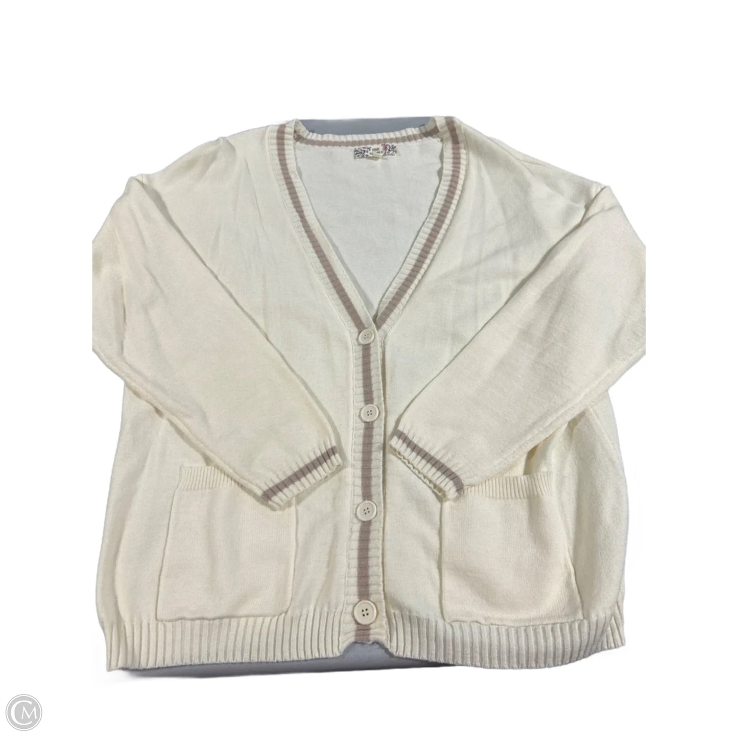 Cardigan By Pink Republic In Cream, Size: Xl