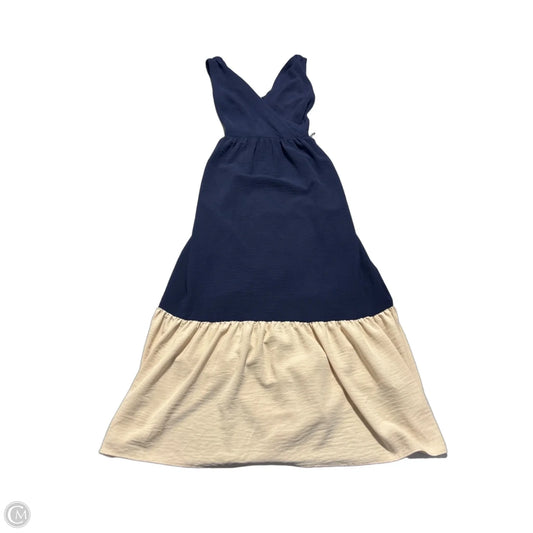 Dress Casual Maxi By Dkny In Blue & Tan, Size: S