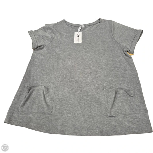 Top Short Sleeve By Cable And Gauge In Grey, Size: 1x