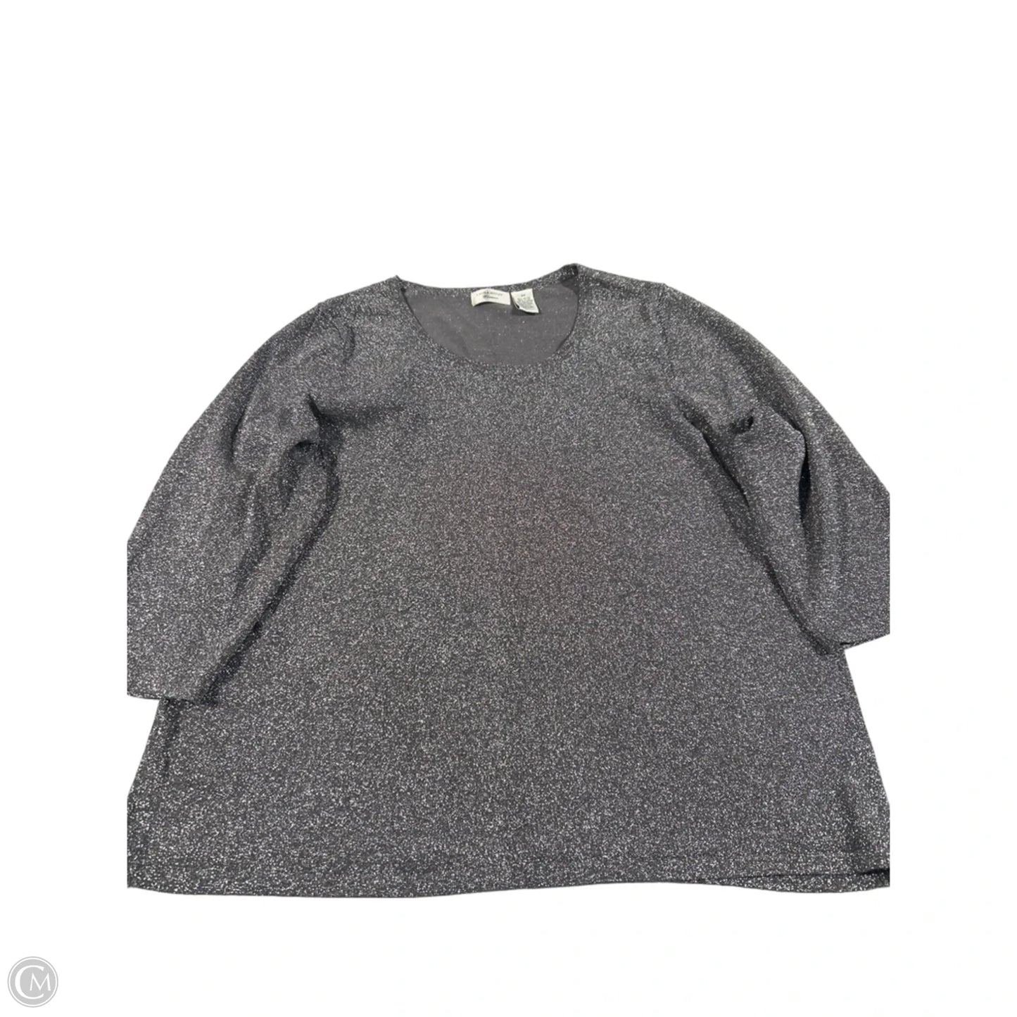 Top Long Sleeve By Laura Ashley In Silver, Size: 3x